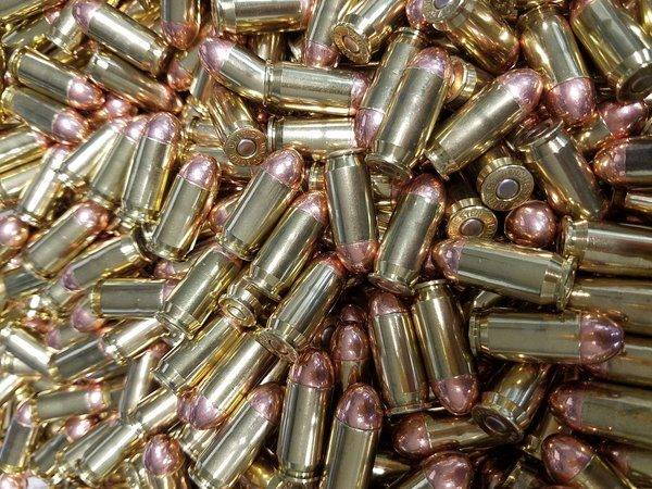 Loose rounds of .45 ACP 230 grain target ammo, bulk remanufactured pistol ammunition for sale. Bulk ammo Made in the USA. Every round is hand inspected and chamber checked for quality. Made in the USA by Ammo by Pistol Pete