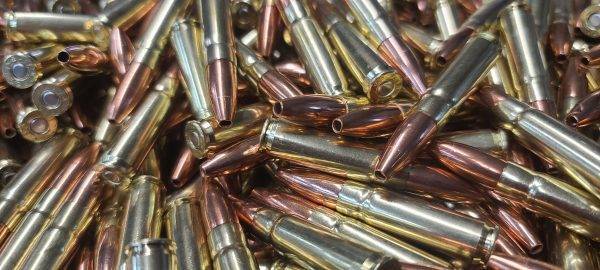 300 Blackout - 130 gr Speer® Varmint HP - Supersonic Remanufactured Rifle Ammunition for sale, in a loose pile.