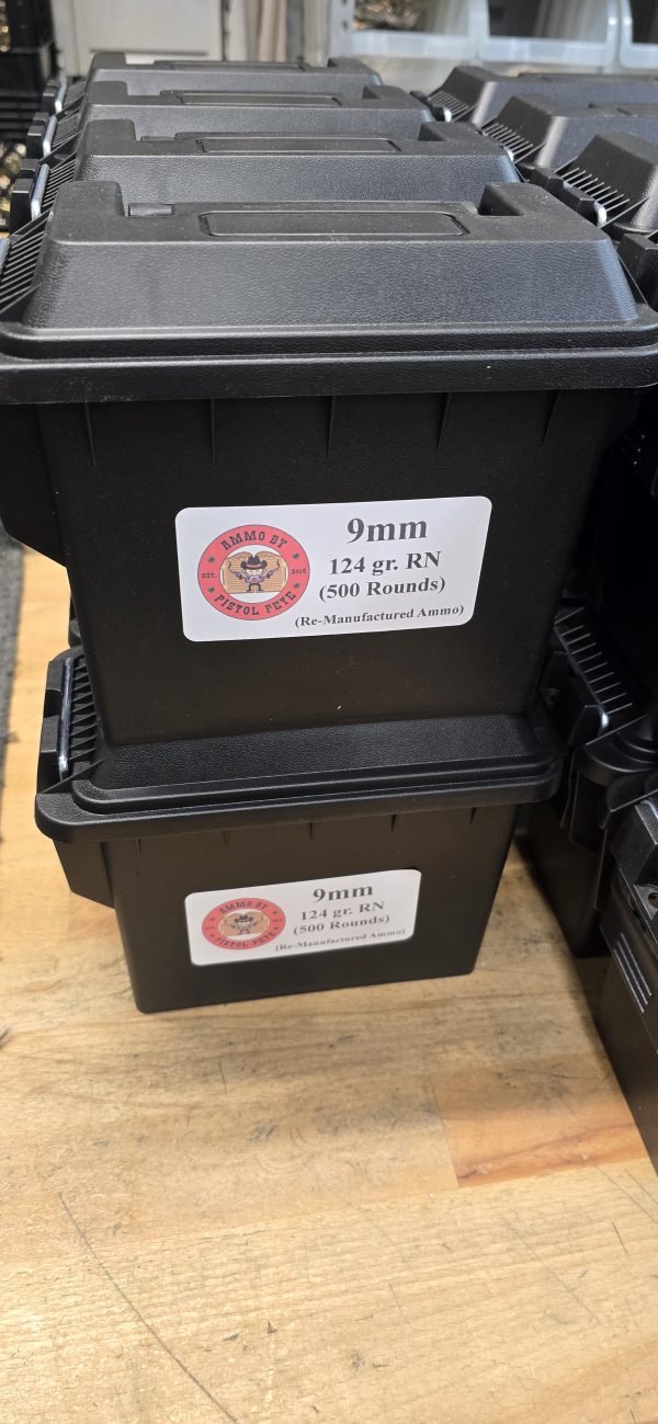 124 gr. 9mm Target Ammo (500 Rounds) (Re-manufactured) *Free Ammo Can*